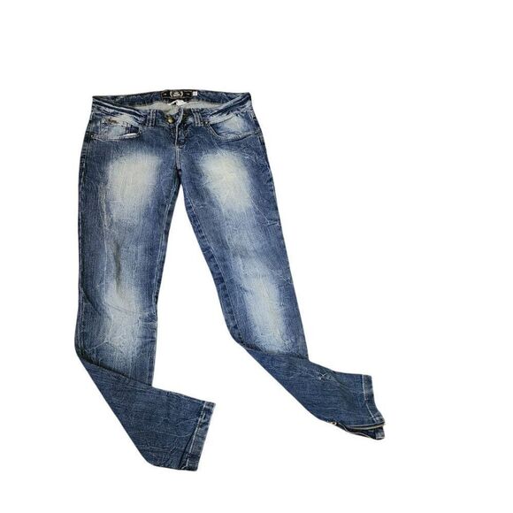 Triton Maxi Skinny Distressed Faded Jeans Womens 6 Blue - Picture 3 of 11